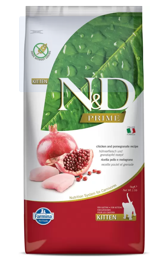 Farmina N&D Prime - Chicken & Pomegranate- Grain free - Cat Dry Food - Kitten Chicken, Fruit 1.5 kg Dry Young Cat Food